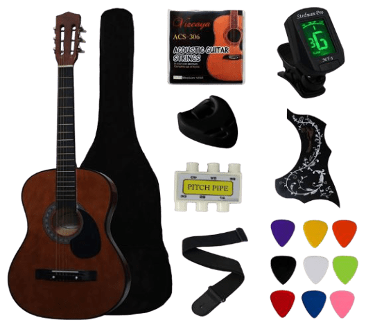 YMC 38" Coffee Beginner Acoustic Guitar Starter Package