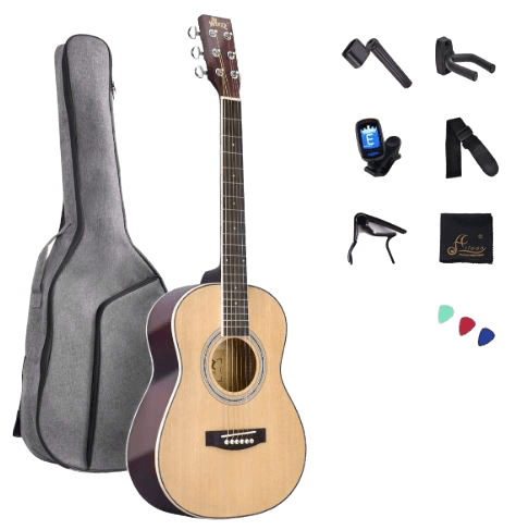 3/4 Spruce Acoustic Guitar with Advanced Kit- Best Entry Level Acoustic Guitar