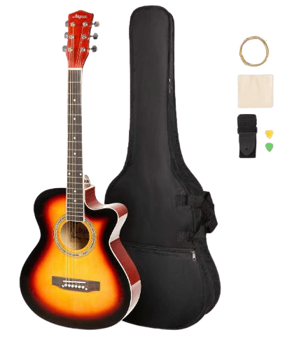 ARTALL 39 Inch Handmade Solid Wood Acoustic Cutaway Guitar Beginner Kit
