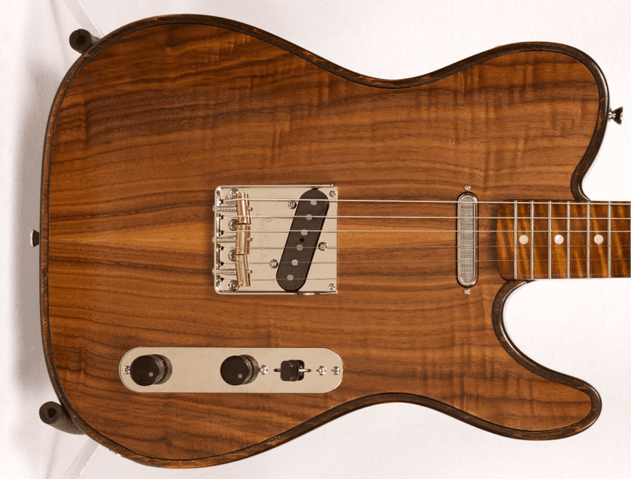 Walnut wood guitar